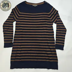 【美品】オンワード field/dream ボーダー ニット チュニック ネイビー Mのサムネイル