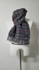 BURBERRYsバーバリー 90's チャコールグレー ノヴァチェック カシミア マフラー