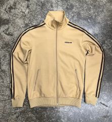 7号】 adidas デサント トラックジャケット 茶色 ベージュ ビンテージ