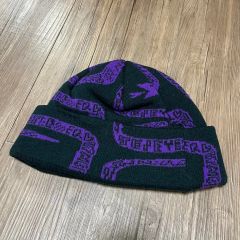 skoloct スコロクトドル柄 パープル キャラクター ニット帽 ビーニー skoloct スコロクトドル柄 パープル キャラクター ニット帽 ビーニー