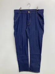 JEANSWEAR デニムパンツ 34 ネイビー フルレングス 無地 ブランドロゴ スタンダード ストレート レギュラー リジッド・ワンウォッシュ