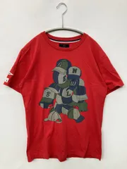 R.NEWBOLD アールニューボールド Tシャツ/カットソー M レッド 前面プリント ミドル丈 半袖 クルーネック(丸首)