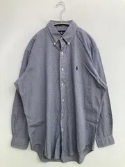 Ralph Lauren ラルフローレン シャツ/ブラウス 39-82 ブルー コットン チェック柄 ワンポイント ブランドロゴ 長袖 ミドル丈 ボタンダウン レギュラーカラー
