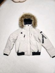 MONCLER ベージュ ダウンジャケット フード付き - メルカリ