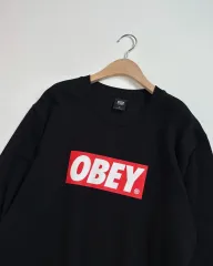 OBEY オベイ ロゴ ブラック スリーブ スウェットのサムネイル