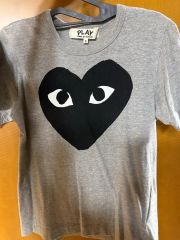 新品 プレイ ギャルソン ビッグハート Tシャツ M ドット 水玉 ホワイト