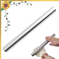 めん棒 ステンレス 麺棒 キッチン用品 パン作り道具 25.4CM くっつかない 洗浄しやすい お菓子作り/料理/餃子/パン など適用 のばし棒 製菓道具 パンつくり道具 0のサムネイル