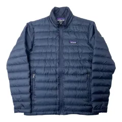 中古 patagonia セーター 軽量 ダウン ジャケット ネイビー