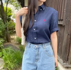✨️激レア✨️シンプル リネンシャツ POLO ラルフローレン ネイビー M 