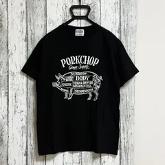 【 新品・未使用 】 ポークチョップ PORKCHOP GARAGE SUPPLY FRONT TEE Tシャツ M フロントプリント 黒 ダークグレイ