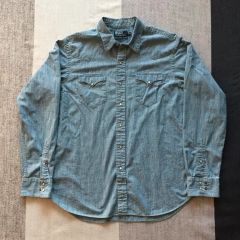 グランメゾン東京✨XL RRL ラルフローレン シャンブレーワークシャツ 