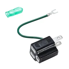サンワサプライ(Sanwa Supply) 3P→2P変換アダプタ アースコード付き ブラック TAP-AD8BK