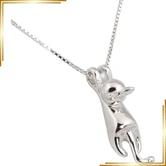 【新品】 Verita. 猫 ネックレス レディース アクセサリー シルバー925(プラチナコーティング) 金属アレルギー対応 おしゃれ 可愛い 専用ボックス付き 女性 人気 ジュエリー 誕生日 クリスマス プレゼント 1