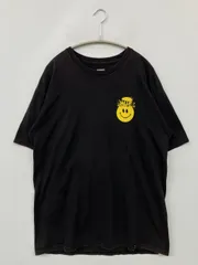 HUF ハフ Tシャツ/カットソー L ブラック 前面プリント バックプリント ブランドロゴ ミドル丈 半袖 クルーネック(丸首)
