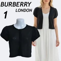 BURBERRY LONDON バーバリーロンドン レディース 半袖 カーディガン 1 ボレロ ショート丈 ラメ パフスリーブ FBA10-308-09 三陽商会 ブラック系 (H08)★