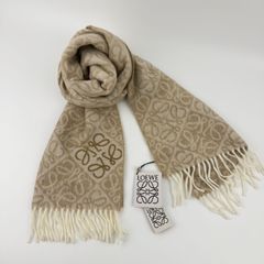□未使用品 ロエベ マフラー デンマーク産 ダークミンク アナグラム