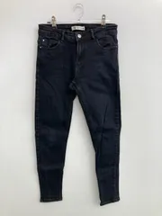 ZARA ザラ デニムパンツ EUR 38 USA 6 ブラック フルレングス 無地 スキニー・タイト レギュラー テーパード リジッド・ワンウォッシュ