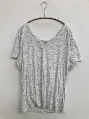 vintage ヴィンテージ Tシャツ/カットソー XL ホワイト その他総柄 ミドル丈 半袖 Vネック