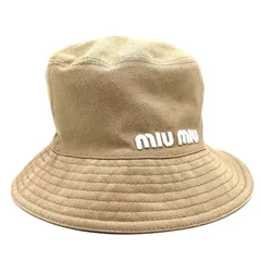 MIUMIU ミュウミュウ バケットハット ロゴ 5HC196 ベージュ M レディース 帽子 ユニセックス ギフト プレゼントのサムネイル