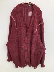 HARE ハレ カーディガン/ボレロ F レッド コットン 無地 長袖 ニット ミドル丈