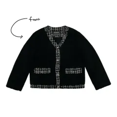 GUESS ブラック パール ツイード ジャケット Sのサムネイル