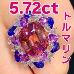 ☆4.7ct☆✨大粒サファイア1.3.ctダイヤモンドプラチナリング指輪 