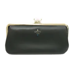 美品 定価20,350円◆LANVIN en Bleu ランバン シャペル 長財布 がま口 パール 薄マチ 牛革 レザーウォレット レディースのサムネイル
