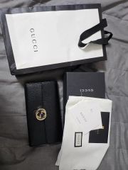 極美品 GUCCI グッチ 長財布 231835 ブラック×シルバー - メルカリ