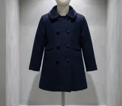 5～7歳 BENETTON キッズ ネイビー ウールコート 120のサムネイル