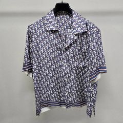 極上品 Dior オブリーク ロゴ 総柄 半袖シャツ Mサイズ AA795AOE 