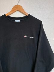 チャンピオン リバースウィーブ リンガーネック センターロゴ 黒 