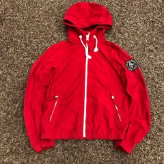 S Abercrombie アバクロンビー レッド ウィンドブレーカー WHO ジップアップ ジャケットのサムネイル