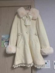 出品は今月中】小公女コート 生成り ロリィタ ウール レース リボン