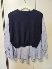 Styled by Neyries ベスト ウール混 ストライプ L インド製 - メルカリ