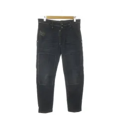 ディーゼル DIESEL NARROT スウェットデニム ジーンズ サブリナ クロップド ハイウエスト 26 紺 ネイビー カットオフ /MN22 ■GY99