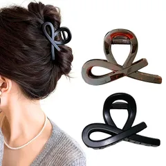 【新品】 MILANA ヘアクリップ 小さめ リボンヘアクリップ バンスクリップ 強力 髪留め 可愛い おしゃれ エレガント 大人向け 韓国風 ヘアアクセサリー 日常 結婚式 入浴時 母の日 ギフト (光沢べっ甲、ブラック) 0