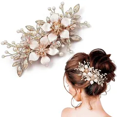 【新品】 CHANJIF 髪飾り ヘアクリップ かんざし 桜 真珠 ローズゴールド 女の子 レディース 留袖 ドレス 着物 浴衣 成人式 卒業式 結婚式 0