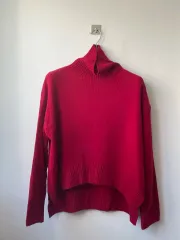 サブセット ハイネック ウールカシミヤ ニット レッド 新品