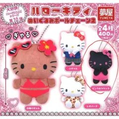 ギャル ハローキティ ぬいぐるみ ボールチェーン ぬいぐるみ ガチャ ピンク＆ブラック
