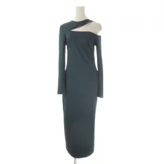 リース REISS ワンピース フォーマル 36 緑 グリーン 長袖 ワンショルダー カットアウト /CK37 ■GY99