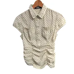 ディーケーエヌワイ ブラウス シャツ トップス 半袖 ギャザー ドット柄 レディース 4サイズ ベージュ DKNY 【中古】のサムネイル