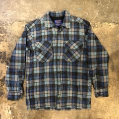 00s Pendleton メキシコ製 青黒 オンブレ ウール ボードシャツ - メルカリ