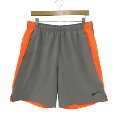ナイキ ショートパンツ 大きいサイズ ドライフィット スポーツウエア ボトムス メンズ XXLサイズ グレー×オレンジ NIKE 【中古】
