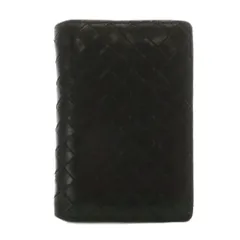 ボッテガヴェネタ BOTTEGA VENETA カードケース パスケース 二つ折り レザー イントレチャート 黒 ブラック /XZ ■GY11