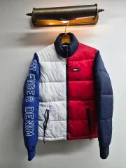 XS) Tommy Hilfiger トミーヒルフィガー カラーブロック ダウン アウター