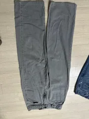 グレー デニム ワイドパンツ