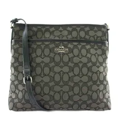 コーチ COACH ショルダーバッグ キャンバス レザー シグネチャー 総柄 ロゴ シルバー金具 黒 ブラック F58285 /XZ ■GY17