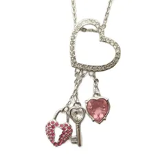 スワロフスキー SWAROVSKI ネックレス アクセサリー ペンダント ラインストーン ハート シルバー色 ■GY18 /MQ