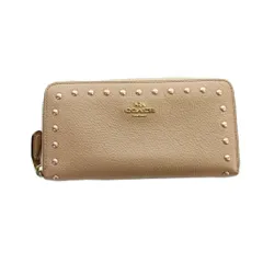 コーチ COACH F23505 長財布 ウォレット レザー ロゴ スタッズ ベージュ ■GY18 /MQ