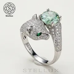 【指先に宿るエメラルドの輝き】希少グリーンモアサナイト2ct／S925リング／レオパードデザイン／調整可能フリーサイズ／GRA鑑定書付／モアサナイト指輪 レディース 人気 おしゃれ ギフト
